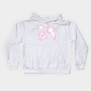 Cute happy axolotls Kids Hoodie